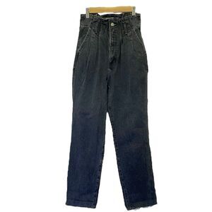 Abercrombie & Fitch Mom Jeans Black Wash Paper Bag Slouchy Jeans Size 26 | 2